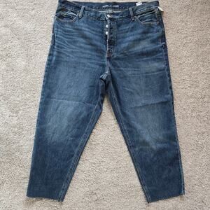 Old Navy High Rise Straight Secret Slim Pockets Dark Wash Cut Off Jeans Size 4